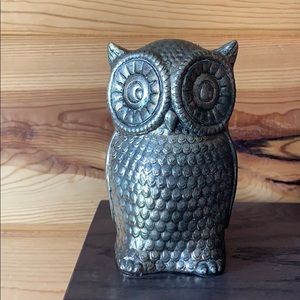 Vintage Metal Owl Bank